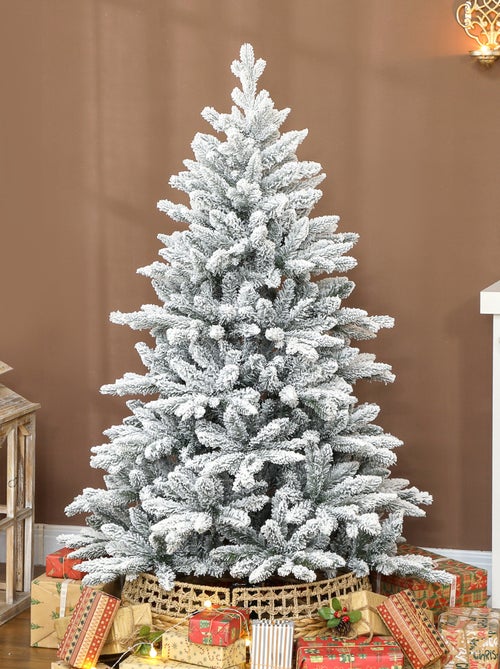 Sapin de Noël artificiel enneigé H.150cm 768 branches support métal pliable - Kiabi