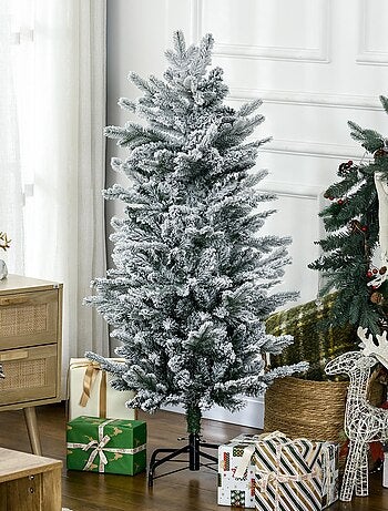 Sapin de Noël artificiel imitation Nordmann enneigé H.135 cm