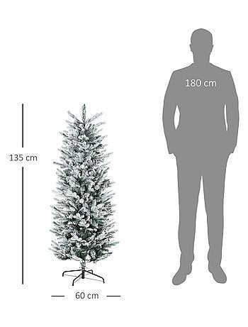 Sapin de Noël artificiel imitation Nordmann enneigé H.135 cm
