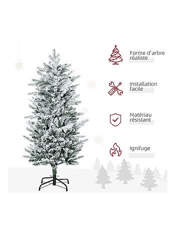 Sapin de Noël artificiel imitation Nordmann enneigé H.135 cm