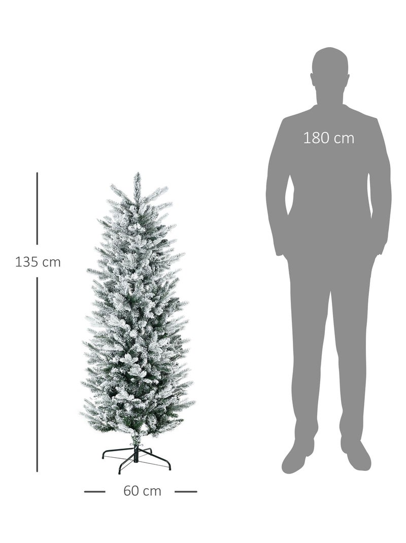 Sapin de Noël artificiel imitation Nordmann enneigé H.135 cm Vert - Kiabi
