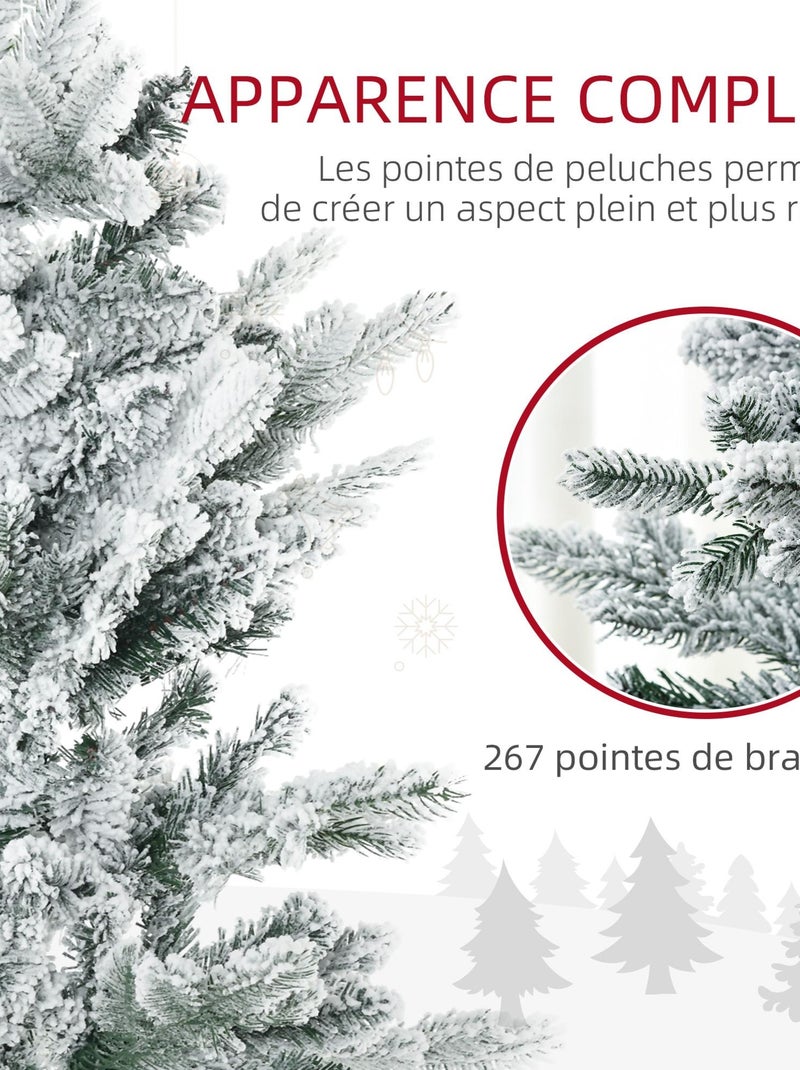 Sapin de Noël artificiel imitation Nordmann enneigé H.135 cm Vert - Kiabi