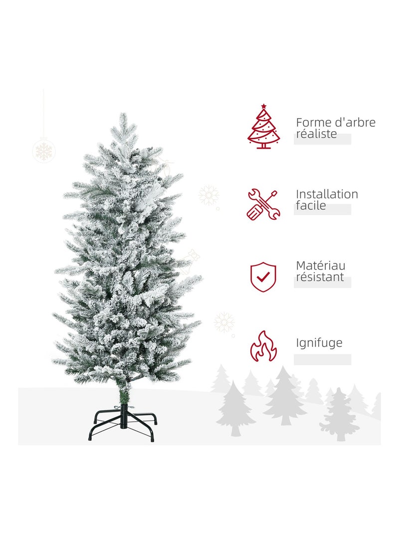 Sapin de Noël artificiel imitation Nordmann enneigé H.135 cm Vert - Kiabi