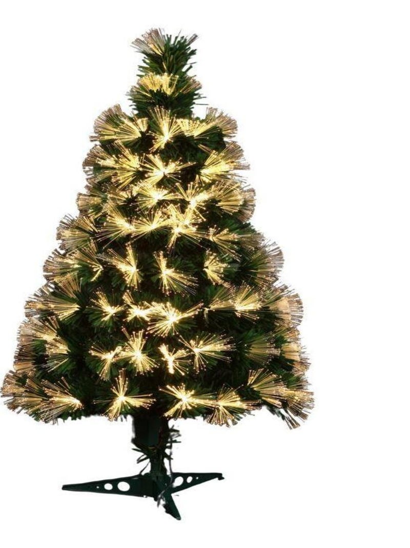 Sapin de Noël artificiel Las Vegas - Fleurs fibre optique blanc secteur H90 Blanc - Kiabi