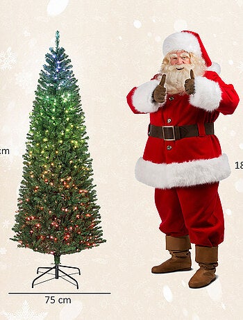 Sapin de Noël artificiel LED H.180 cm 899 branches télécommande vert