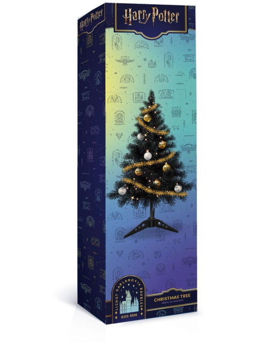 Sapin de noël de table 60 cm Harry Potter avec décorations et lumières - Kiabi