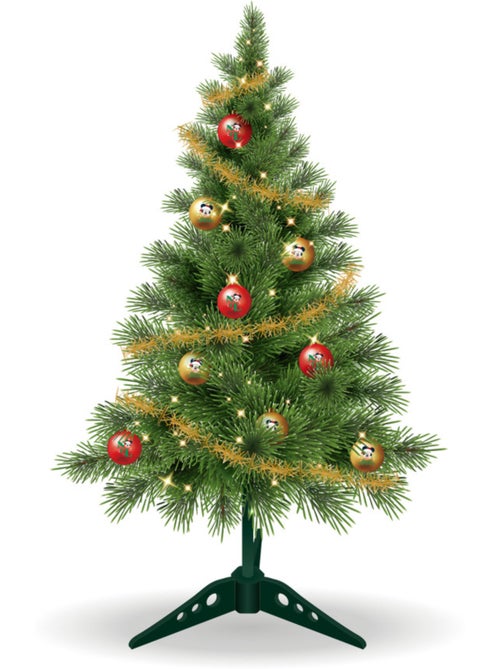 Sapin de noël de table 60 cm mickey mouse avec décorations et lumières - Kiabi