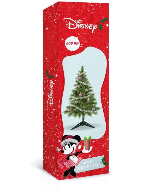 Sapin de noël de table 60 cm Minnie Mouse avec décorations et lumières - Kiabi