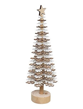 Sapin de Noël en flocon en bois