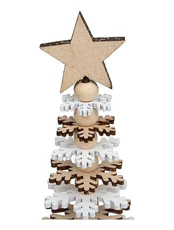 Sapin de Noël en flocon en bois