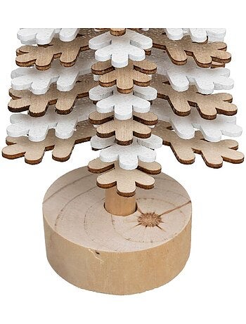Sapin de Noël en flocon en bois