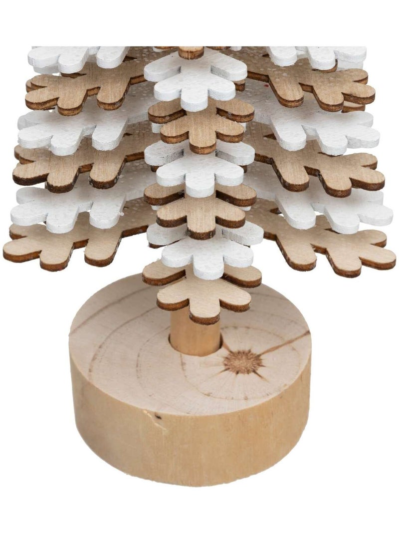 Sapin de Noël en flocon en bois Beige - Kiabi