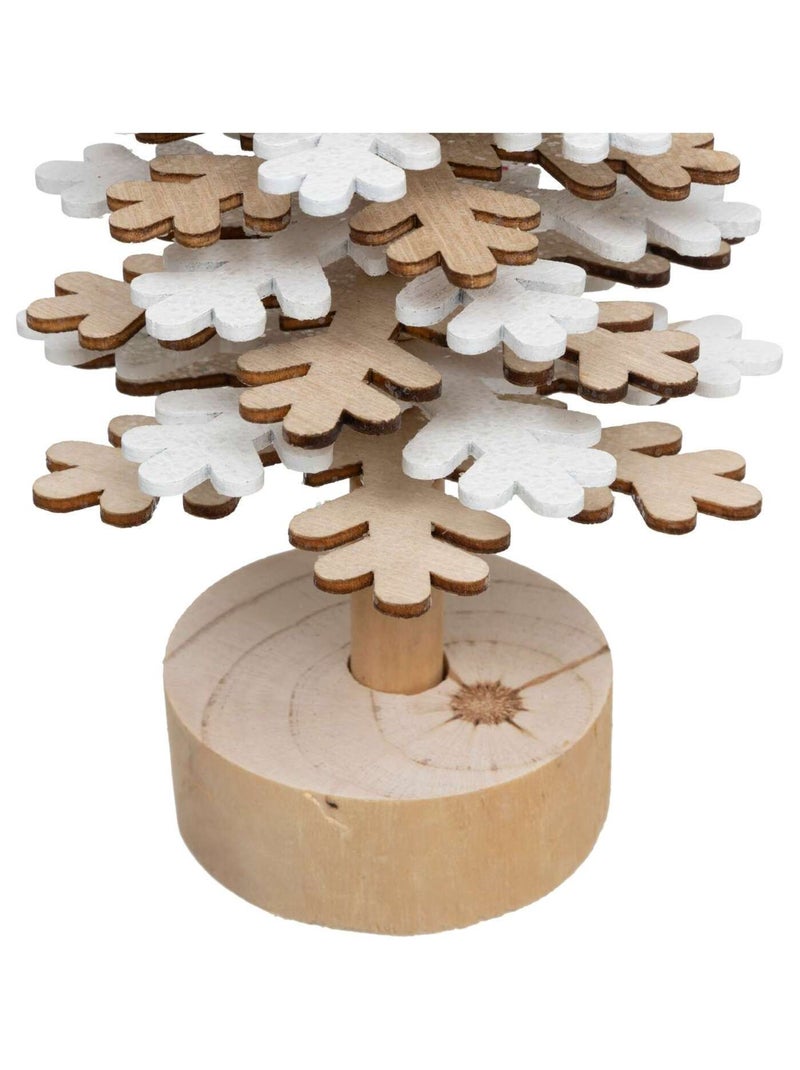 Sapin de Noël en flocon en bois Beige - Kiabi