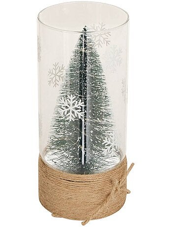Sapin de noël lumineux led en verre h. 20 cm