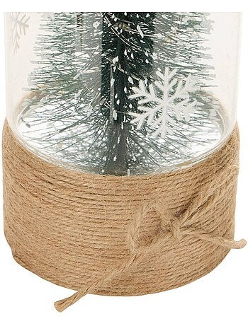 Sapin de noël lumineux led en verre h. 20 cm