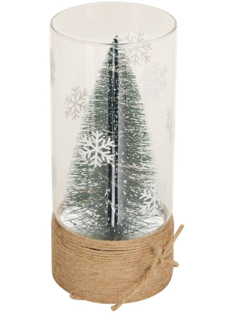 Sapin de noël lumineux led en verre h. 20 cm Vert - Kiabi