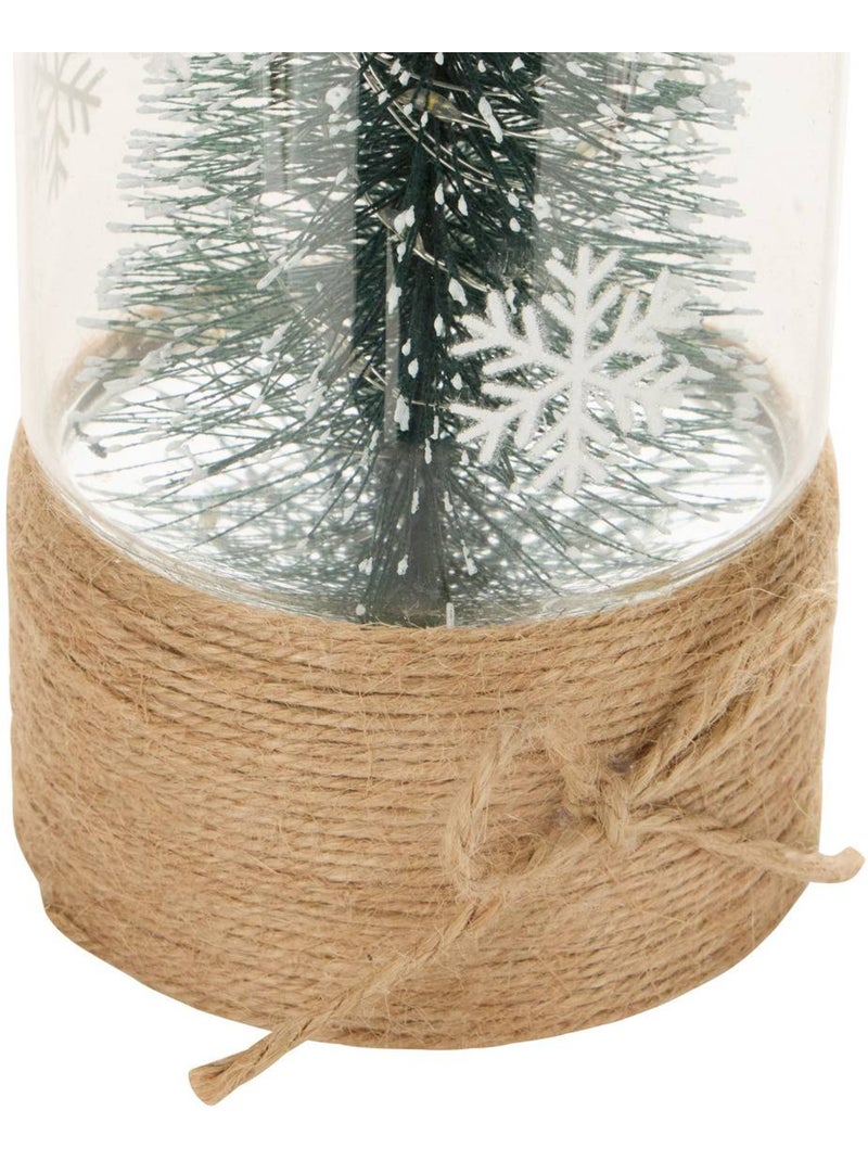 Sapin de noël lumineux led en verre h. 20 cm Vert - Kiabi
