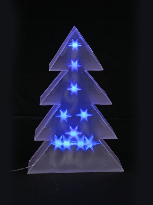 Sapin lumineux led avec étoiles holographiques - Kiabi
