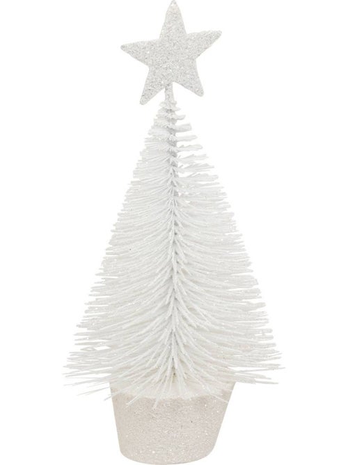 Sapin table paill 14cm blanc - Kiabi