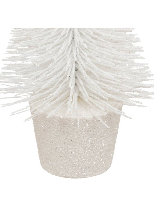 Sapin table paill 14cm blanc - Kiabi