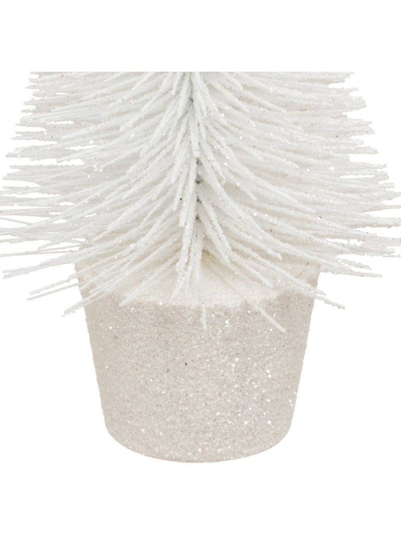 Sapin table paill 14cm blanc Blanc - Kiabi