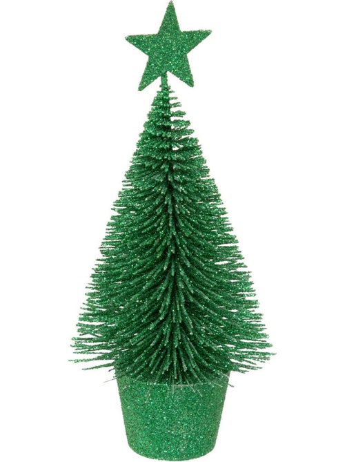 Sapin table paill 14cm vert - Kiabi