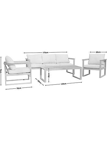 SARABURI Salon de jardin 5 places en acacia