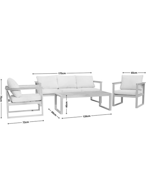 SARABURI Salon de jardin 5 places en acacia - Kiabi