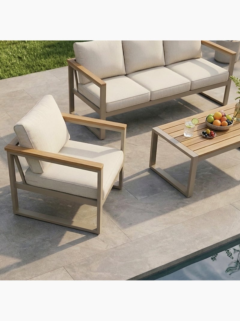 SARABURI Salon de jardin 5 places en acacia Marron - Kiabi