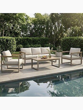 SARABURI Salon de jardin 5 places en bois d’acacia