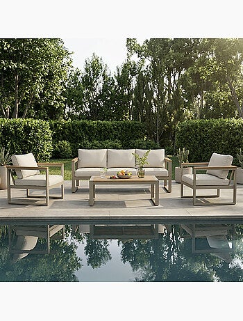 SARABURI Salon de jardin 5 places en bois d’acacia