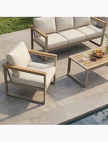 SARABURI Salon de jardin 5 places en bois d’acacia