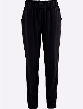 Sarouel en viscose avec ceinture élastique et poches arrondies - taille standard - moda vilona