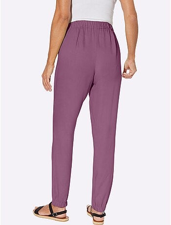 Sarouel fluide en viscose avec ceinture élastique et poches - Taille standard - Moda Vilona