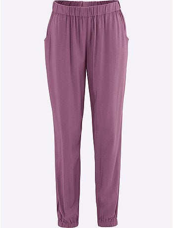 Sarouel fluide en viscose avec ceinture élastique et poches - Taille standard - Moda Vilona