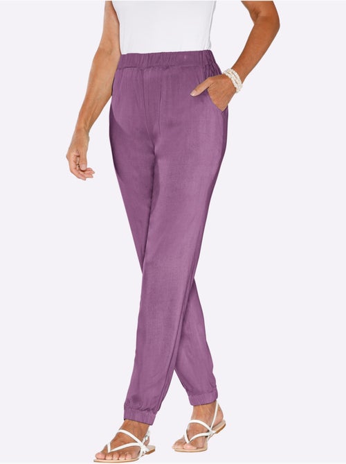 Sarouel fluide en viscose avec ceinture élastique et poches - Taille standard - Moda Vilona - Kiabi