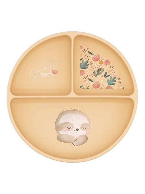 Sassi junior | assiette compartimentée en silicone avec ventouse animaux - Kiabi