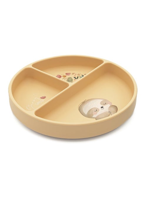 Sassi junior | assiette compartimentée en silicone avec ventouse animaux - Kiabi