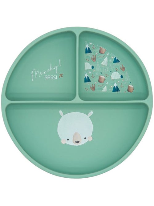 Sassi Junior | Assiette compartimentée en silicone avec ventouse Animaux - Kiabi