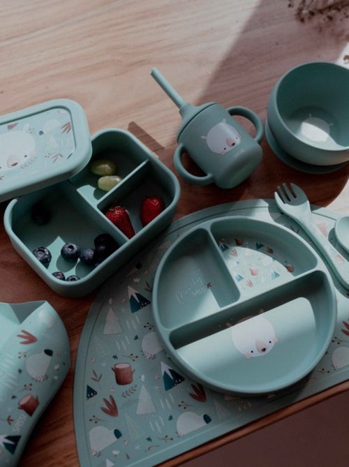 Sassi Junior | Assiette compartimentée en silicone avec ventouse Animaux - Kiabi