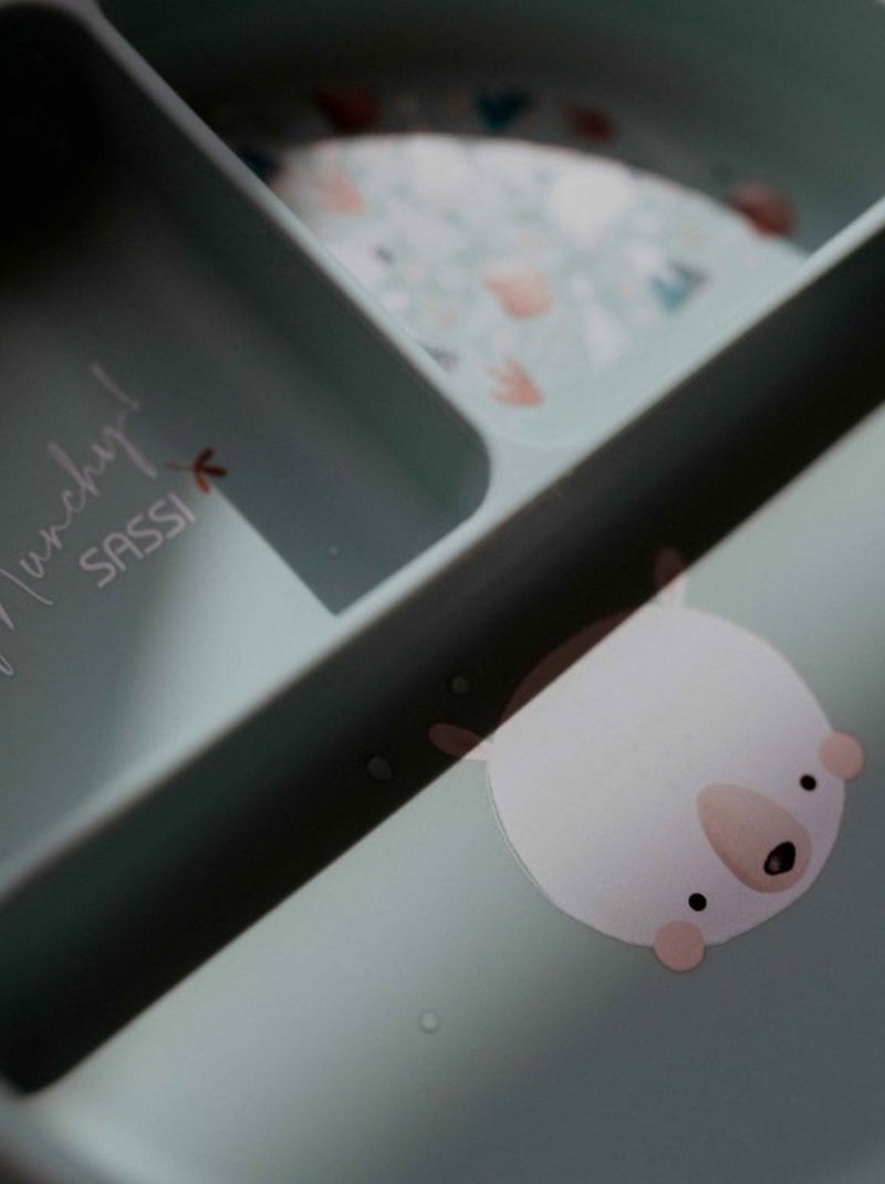 Sassi Junior | Assiette compartimentée en silicone avec ventouse Animaux Bleu - Kiabi