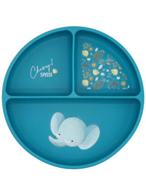 Sassi Junior | Assiette compartimentée en silicone avec ventouse Animaux - Kiabi