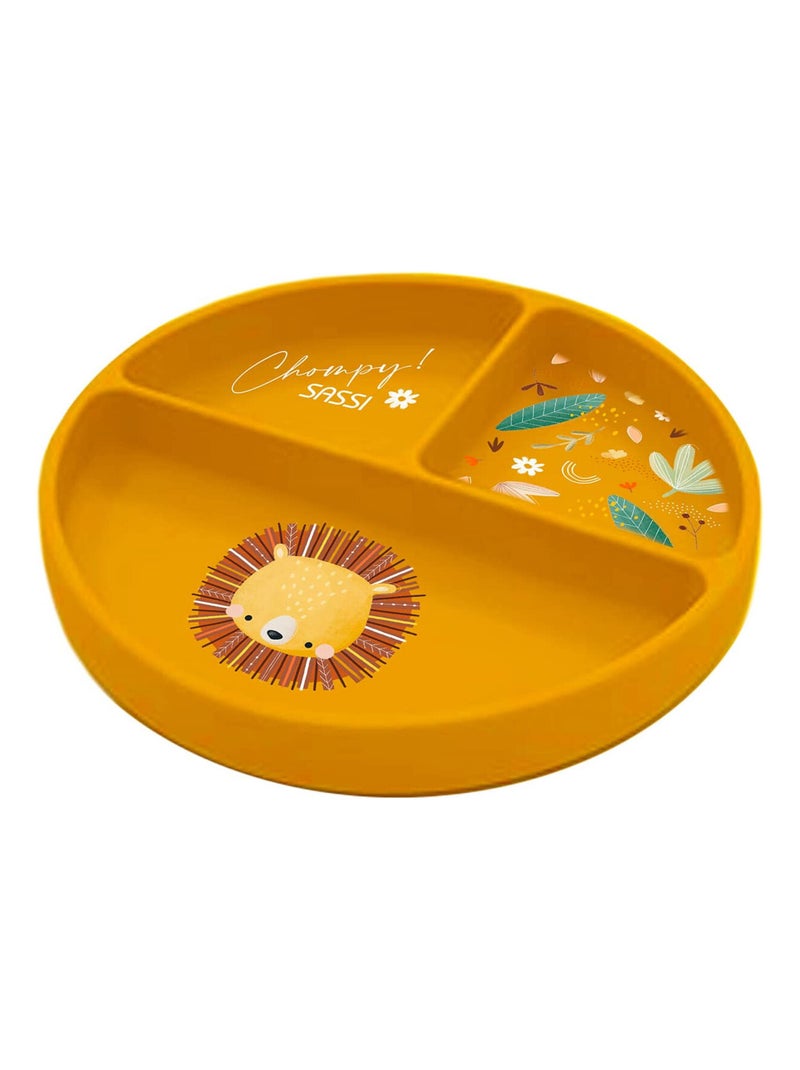 Sassi Junior | Assiette compartimentée en silicone avec ventouse Animaux Orange - Kiabi