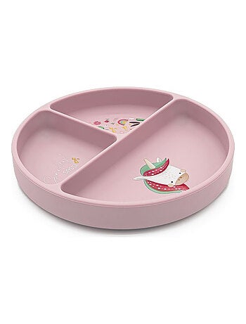 Sassi Junior | Assiette compartimentée en silicone avec ventouse Animaux