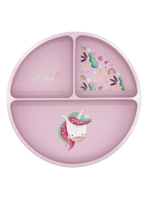 Sassi Junior | Assiette compartimentée en silicone avec ventouse Animaux - Kiabi