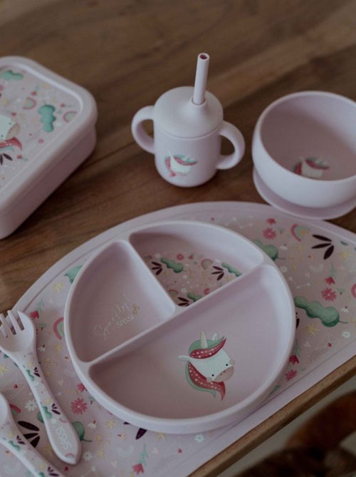 Sassi Junior | Assiette compartimentée en silicone avec ventouse Animaux - Kiabi