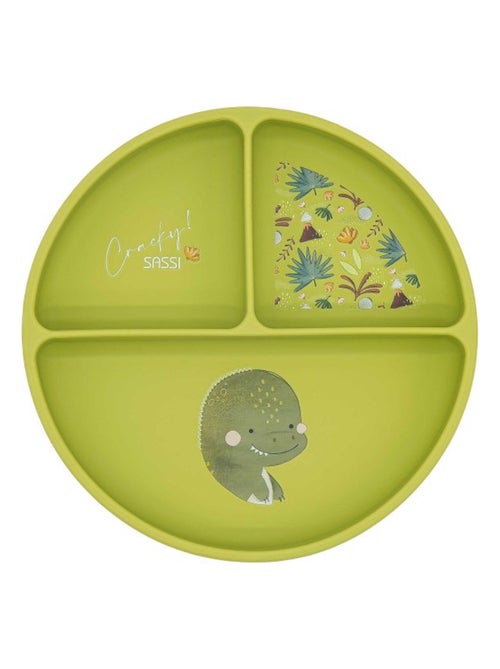 Sassi Junior | Assiette compartimentée en silicone avec ventouse Animaux - Kiabi