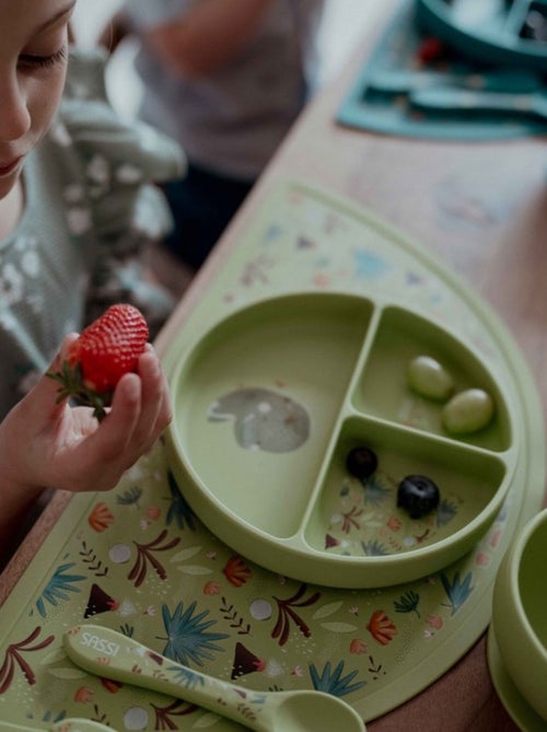 Sassi Junior | Assiette compartimentée en silicone avec ventouse Animaux - Kiabi