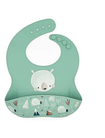 Sassi Junior | Bavoir récupérateur en silicone Animaux