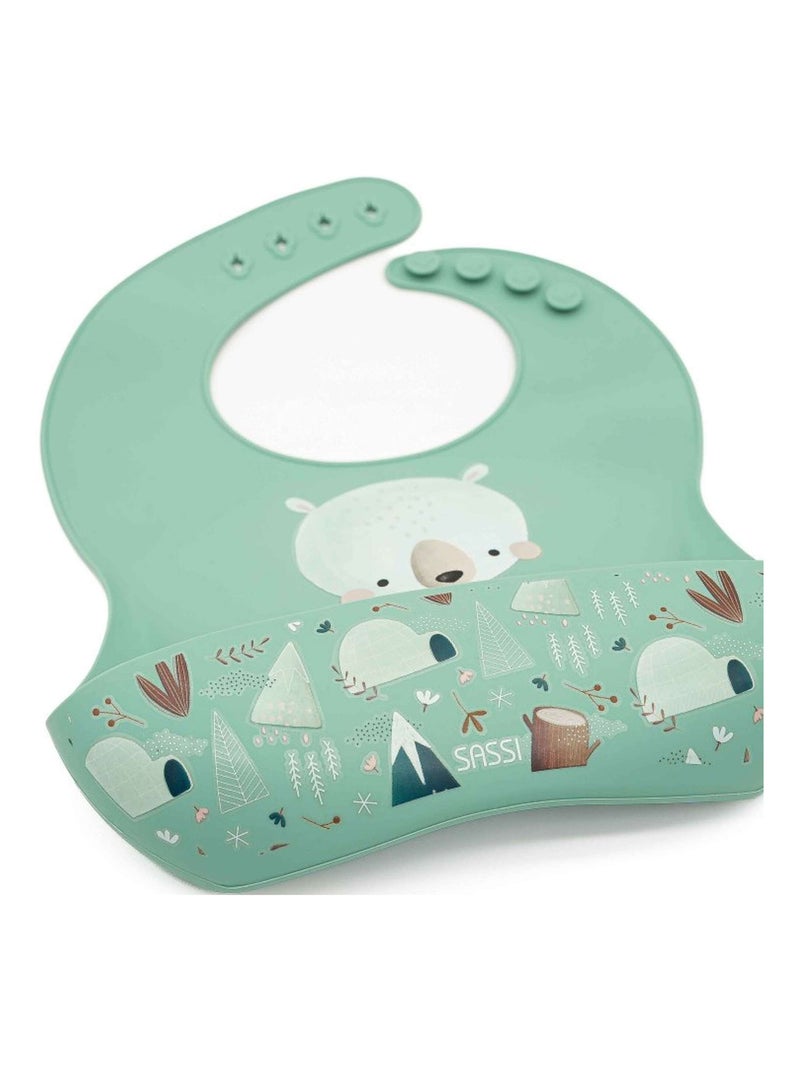 Sassi Junior | Bavoir récupérateur en silicone Animaux Bleu - Kiabi